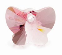 1 18mm Light Rose Swarovski Butterfly Pendant
