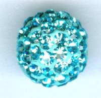 1 8mm Swarovski Aqua Crystal and Resin Pave Bead