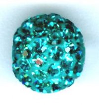 1 8mm Swarovski Blue Zircon Crystal and Resin Pave Bead