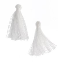 Pack of 10, 1 Inch White Cotton Tassels