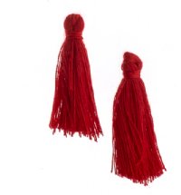 Pack of 10, 1 Inch Red Cotton Tassels