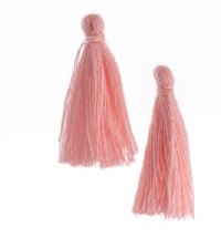 Pack of 10, 1 Inch Rosewater Pink Cotton Tassels