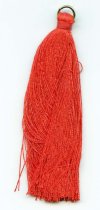 Pack of 10, 2.25 Inch Red Poly Cotton Tassels with Ring