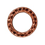 1 13mm TierraCast Round Hammered Antique Copper Circle Link