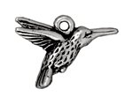 1 18x16mm TierraCast Antique Silver Hummingbird Pendant