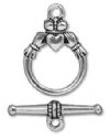 1 22x7mm TierraCast Antique Silver Claddagh Toggle