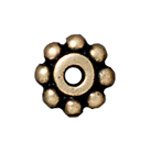 10 6mm TierraCast Brass Oxide Beaded Heishi Spacer Beads