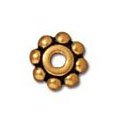 10 6mm TierraCast Antique Gold Beaded Heishi Spacer Beads