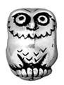 1 8x10mm TierraCast Large Hole Antique Silver Owl Bead