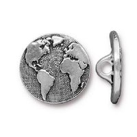 1, 17mm Antique Silver TierraCast Earth Button