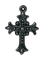 1 21mm TierraCast Black Oxide Fleur Cross 
