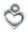 1 10mm TierraCast Rhodium Open Heart Pendant