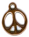 1 15mm TierraCast Antique Copper Peace Symbol Pendant