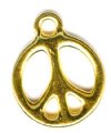 1 15mm TierraCast Gold Peace Symbol Pendant