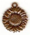 1 15mm TierraCast Antique Copper Sunflower Pendant