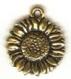 1 15mm TierraCast Antique Gold Sunflower Pendant