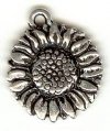 1 15mm TierraCast Antique Silver Sunflower Pendant