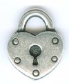 1 16mm TierraCast Antique Silver Heart Lock Pendant