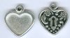1 16mm TierraCast Antique Silver Victorian Heart Pendant Frame