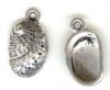 1 16x10mm TierraCast Antique Silver Abalone Shell Pendant