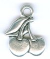 1 17mm TierraCast Antique Silver Cherries Pendant
