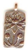 1 17x9mm TierraCast Antique Copper Floating Lotus Pendant