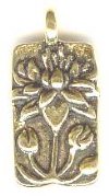 1 17x9mm TierraCast Antique Gold Floating Lotus Pendant