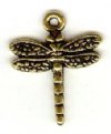1 20x16mm TierraCast Antique Gold Dragonfly Pendant
