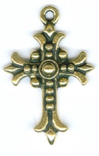 1 21mm TierraCast Antique Gold Fleur Cross 