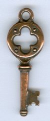 1 27mm TierraCast Antique Copper Quatrefoil Key Pendant