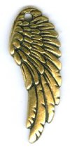 1 27mm TierraCast Antique Gold Wing Pendant