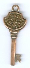 1 32mm TierraCast Antique Copper Victorian Key Pendant