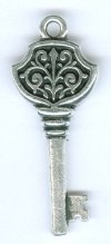 1 32mm TierraCast Antique Silver Victorian Key Pendant