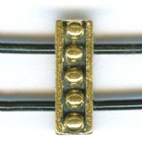 1 4x10mm 2-Hole Antique Gold TierraCast Beaded Spacer Bar