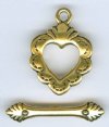 1 18mm TierraCast Antique Gold Sacred Heart Toggle
