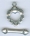 1 18mm TierraCast Antique Silver Sacred Heart Toggle