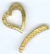 1 21mm TierraCast Hammered Gold Heart Toggle 