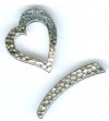 1 21mm TierraCast Hammered Rhodium Heart Toggle 