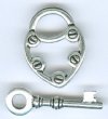 1 25mm TierraCast Antique Silver Lock and Key Toggle