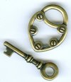 1 25mm TierraCast Brass Oxide Lock and Key Toggle