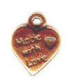 1 12x10mm TierraCast Antique Copper "Made with Love" Pendant