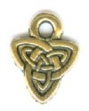 1 10mm TierraCast Antique Gold Celtic Triad Pendant