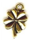 1 10mm TierraCast Antique Gold Four Leaf Clover Pendant