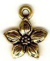 1 12mm TierraCast Antique Gold Jasmine Star Flower Pendant