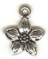 1 12mm TierraCast Antique Silver Jasmine Star Flower Pendant