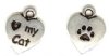 1 12x10mm TierraCast Antique Silver "I Love My Cat" Pendant