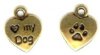 1 12x10mm TierraCast Antique Gold "I Love My Dog" Pendant
