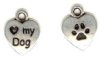 1 12x10mm TierraCast Antique Silver "I Love My Dog" Pendant