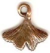1 14x13mm TierraCast Antique Copper Ginko Leaf Pendant