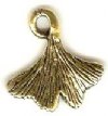 1 14x13mm TierraCast Antique Gold Ginko Leaf Pendant
